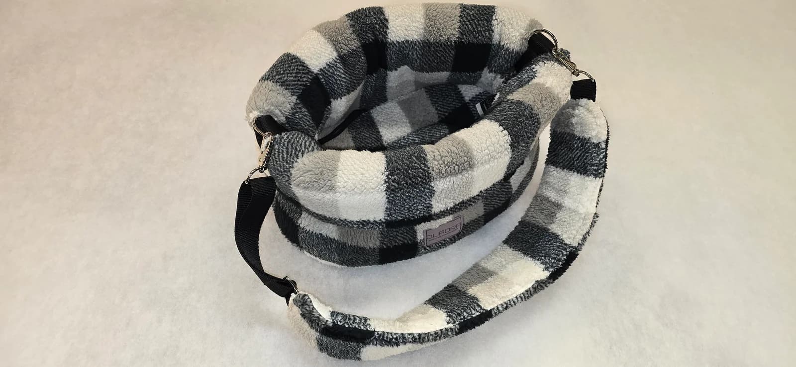 Sac souple à repli, teddy quadrillé