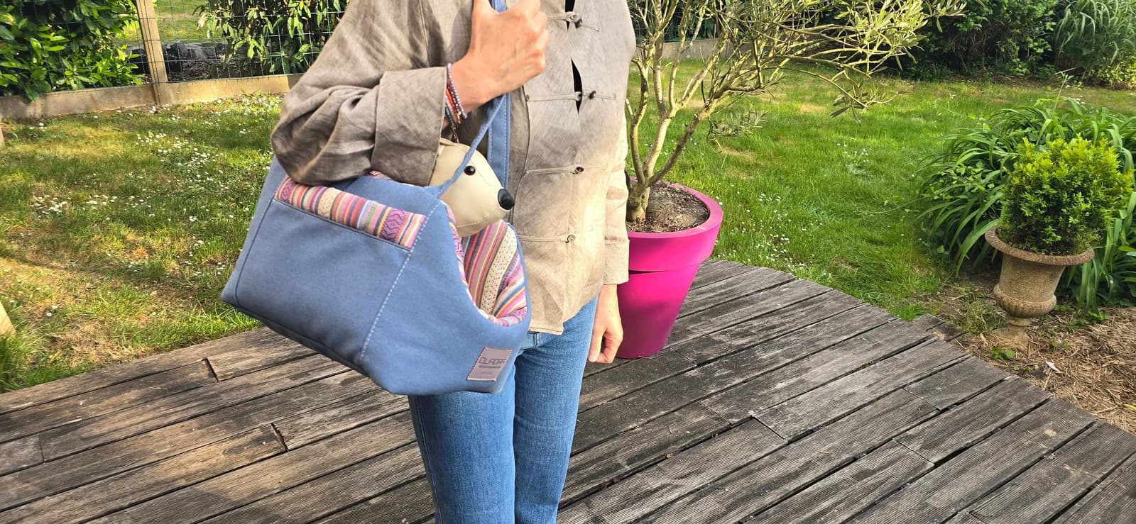 Sac luxe ouatiné, version été, 2 poches, fond amovible