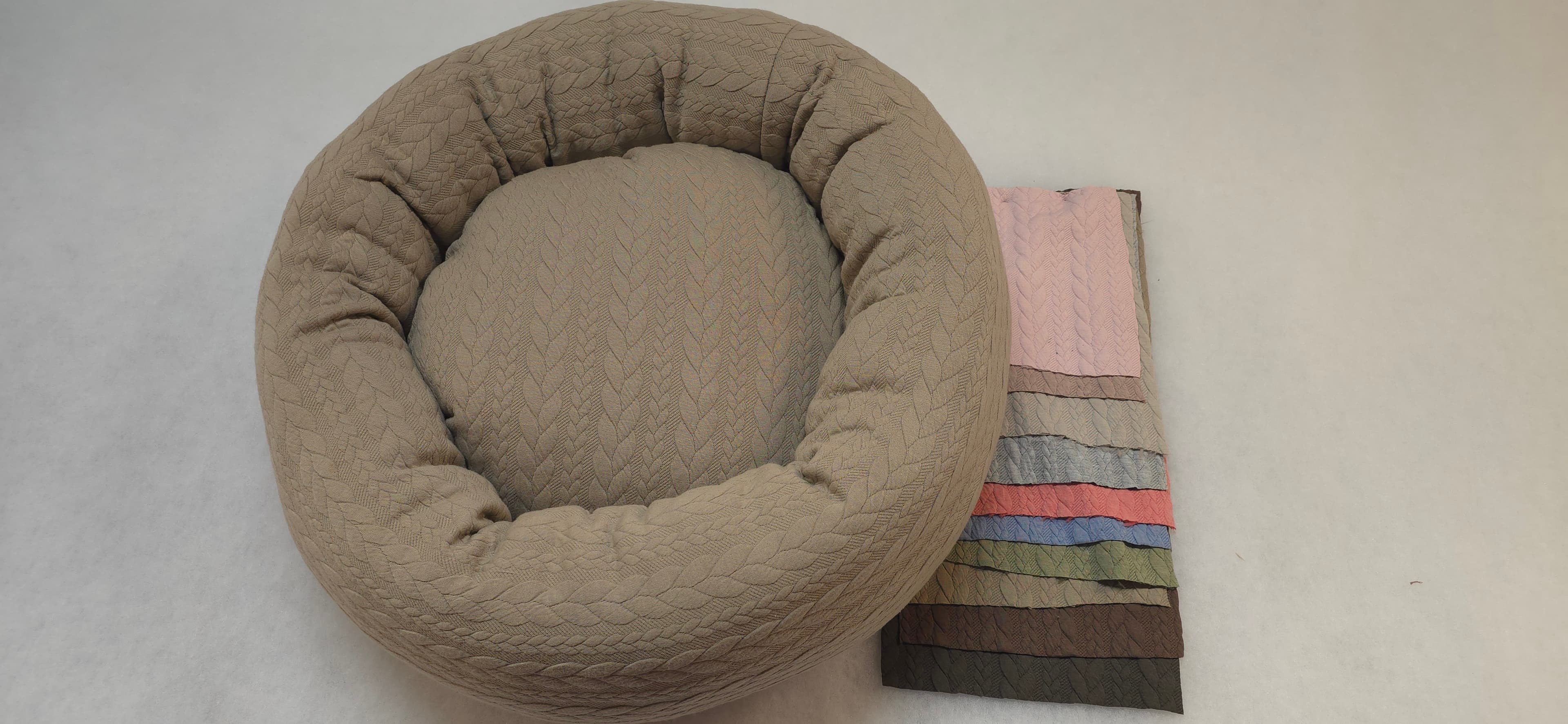 Corbeille Ronde Doudou en tissu doux à relief